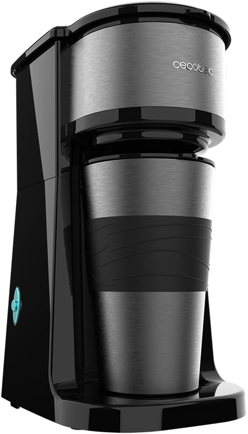 Cecotec Coffee 66 Drop & Go Cafetera espresso con jarra térmica, 700 W, capacidad 420 ml, caño sellado, filtro permanente o de papel, función de apagado automático, recipiente con ventana