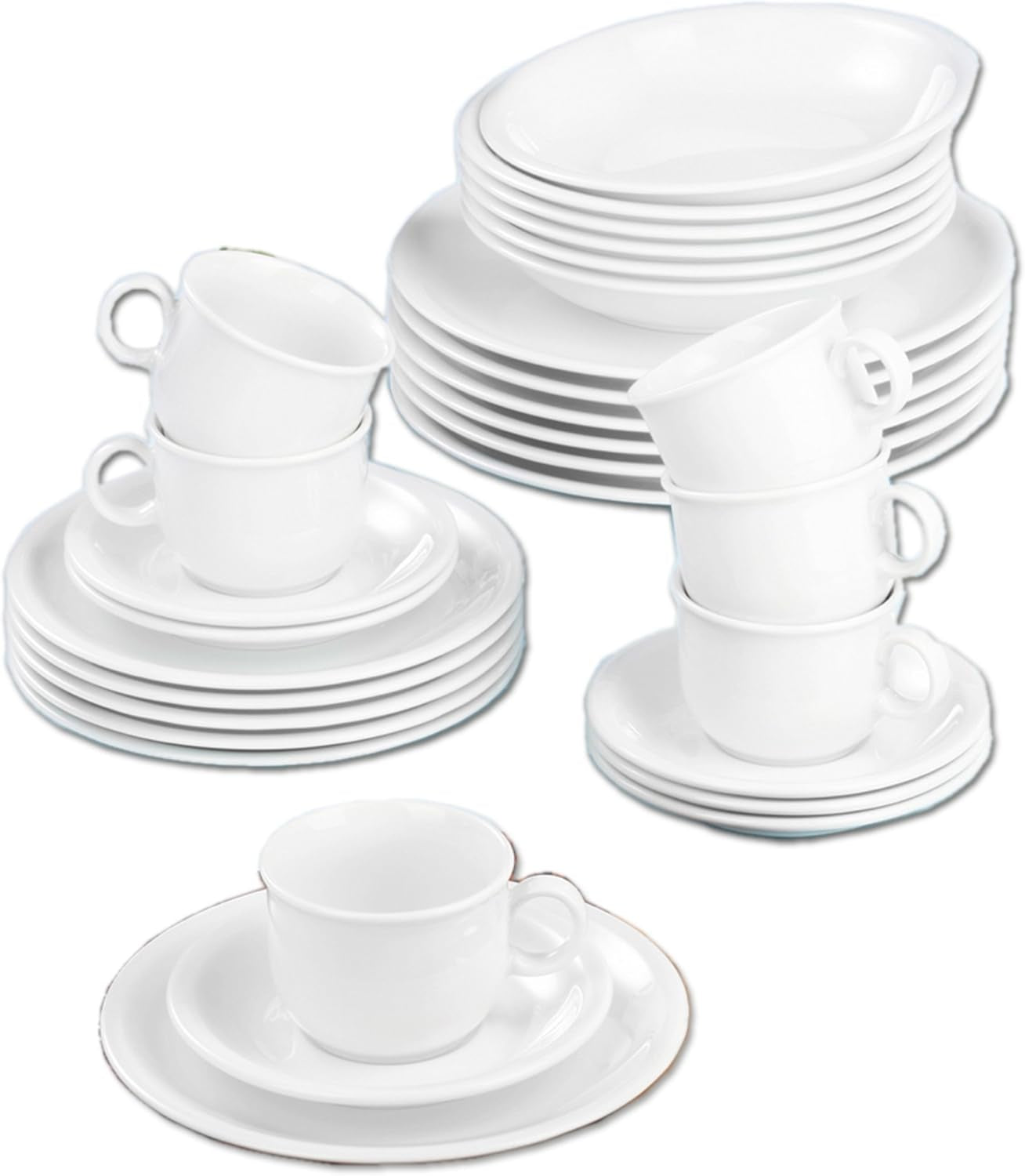 Seltmann Weiden 001.716175 Compact White vajilla de 30 piezas, blanco/simple