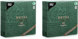 50 Servilletas "Colección ROYAL" Pliegue 1/4 40 Cm X 40 Cm verde oscuro "Adornos"