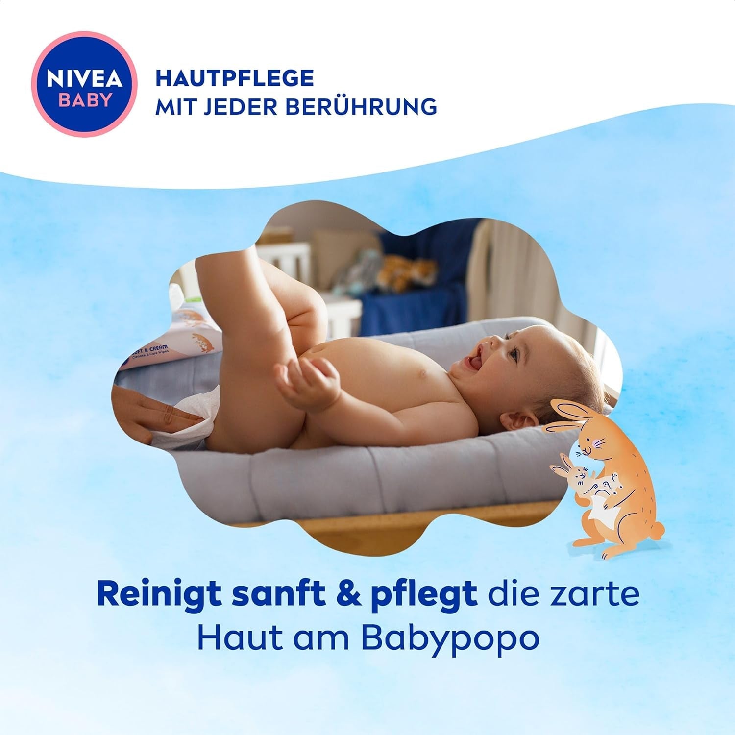 NIVEA BABY Toallitas húmedas Soft & Cream para bebés (4 x 57 piezas)