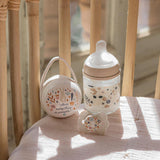 Set de regalo para recién nacido Suavinex. Set de 4 piezas que incluye: Chupete Physiological SX Pro para bebés 0-6 meses + portachupete + funda para chupete Duo + mordedor de silicona. País de las maravillas, beige