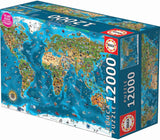 Educa - Maravilla del mundo, rompecabezas de 12000 piezas adultos y niños a partir de 14 años, mapa del mundo (19057) Puzzle Naty Shop