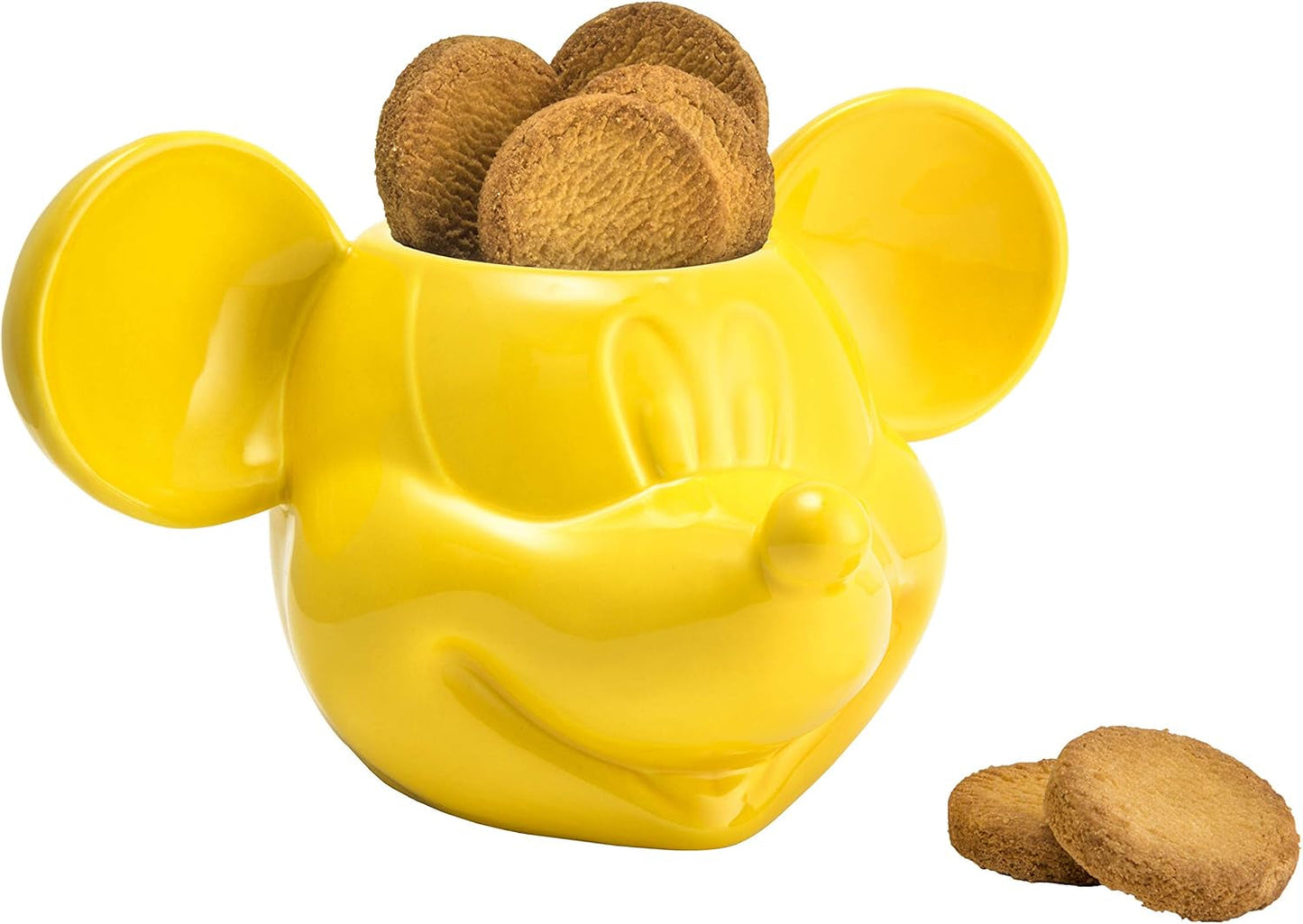 Joy Toy 62129 Tarro de galletas 3D Disney Mickey Mouse amarillo 25X17X20 Cm Cajas de almacenamiento de alimentos Naty Shop
