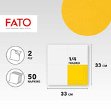 , Servilletas de papel desechables, ideales para almuerzos informales y buffets, paquete de 50 servilletas, tamaño 33X33, 4 pliegues, 2 capas, amarillo, papel de celulosa 100% puro, certificado Fsc
