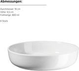 MÄSER, Serie Navina, juego de vajilla para 6 personas, vajilla de porcelana blanca, atemporal, porcelana, blanco