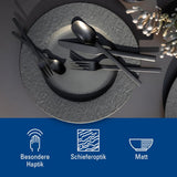 Villeroy & Boch - Vajilla Manufacture Rock, 6 Piezas, Vajilla para 2, Porcelana Premium, Negro