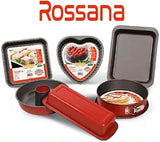 Rossana, Molde para budín con cono 23 cm, revestimiento antiadherente, color rojo/gris, acero inoxidable Moldes y bandejas Naty Shop
