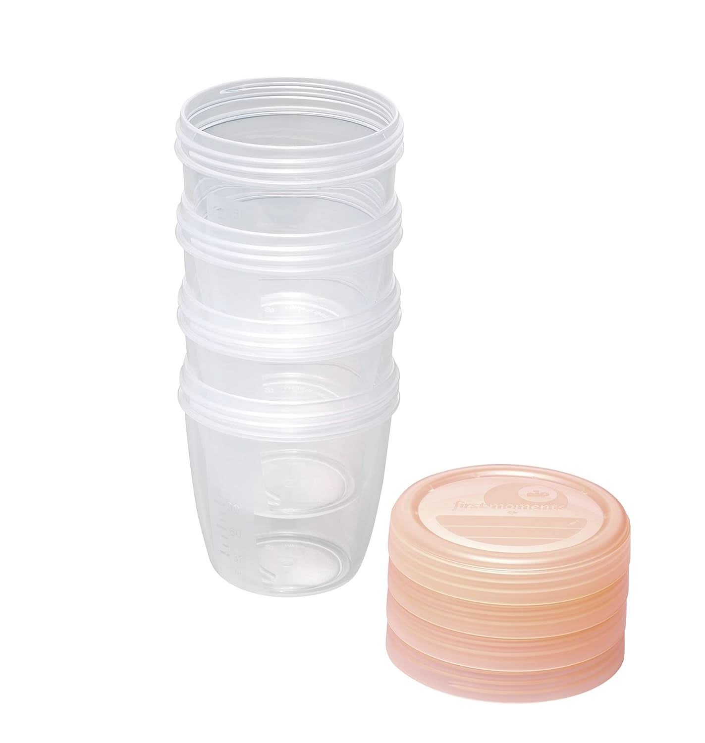 Recipientes para leche materna NIP Primeros Momentos 150 ml, 4 piezas: apilables y antigoteo Accesorios Alimentación y Lactancia Bebe Naty Shop