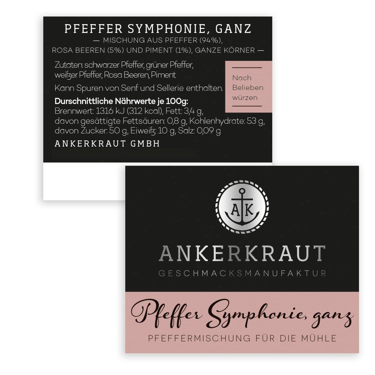 Ankerkraut Symphonie, mezcla de pimientos para condimentar con aroma y sabor, 140 gramos Condimente Naty Shop