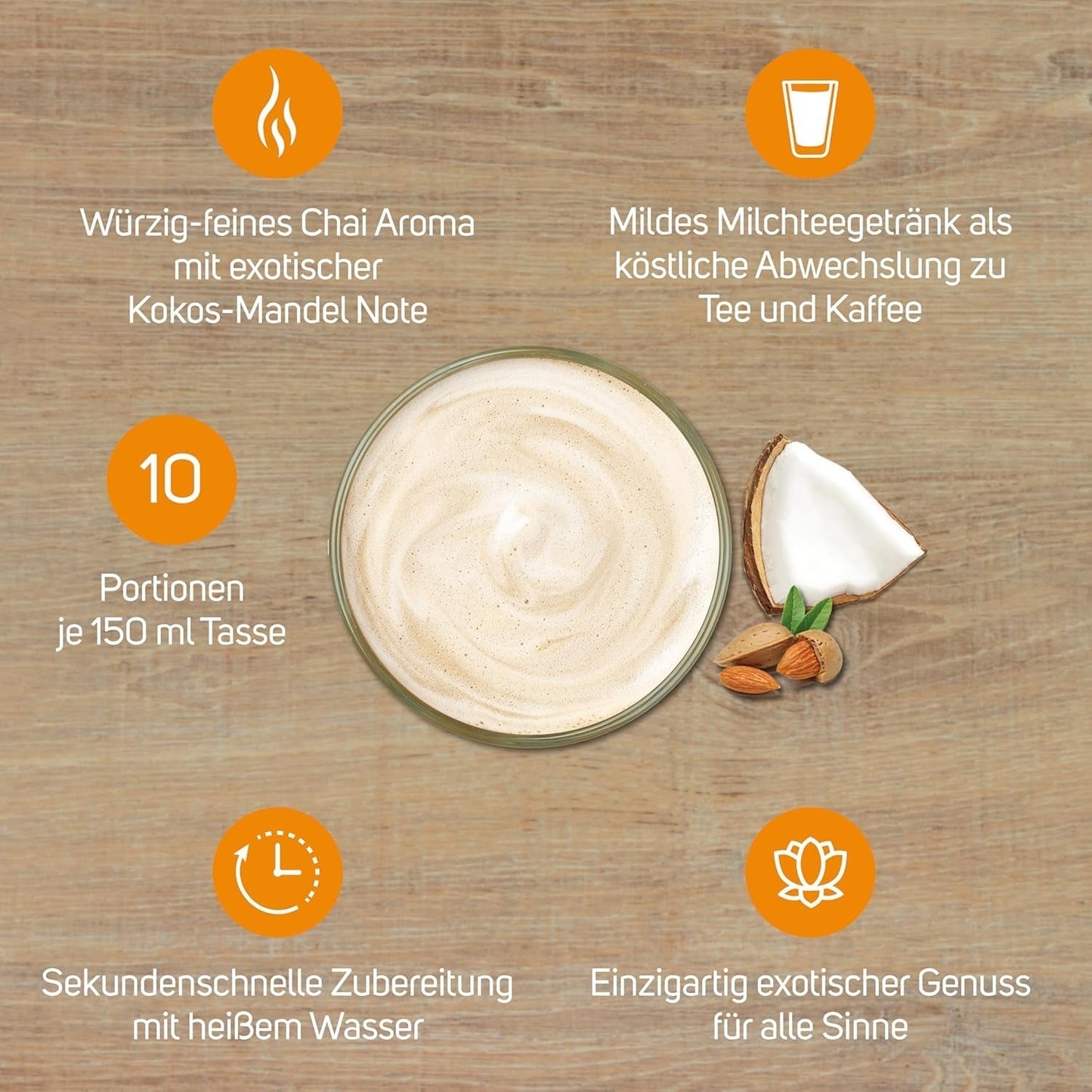 KRÜGER Chai Latte Exotic India tipo coco-almendra (1 x 0,25 kg)