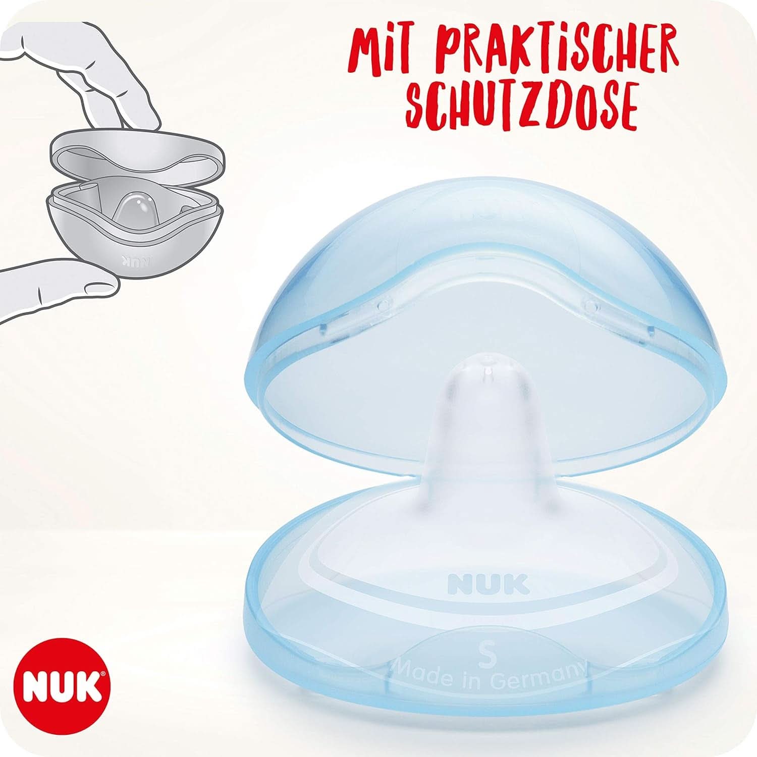 Protectores de pezones NUK | Protectores para pezones de lactancia | Protege contra el dolor en los pezones | Silicona fina | Talla S (16 mm) | 2 piezas Alimentación Bebé y Accesorios Lactancia Naty Shop