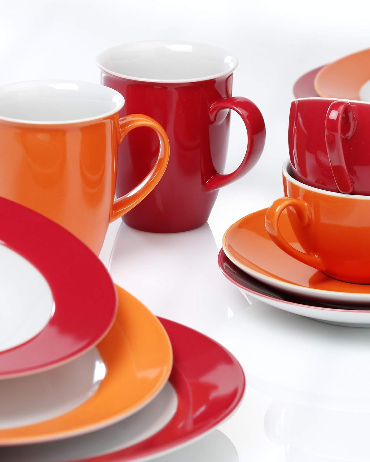 Ritzenhoff & Breker Doppio Servicio de café, 12 piezas, Porcelana, Rojo