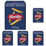 Pasta Barilla Clásica Penne Rigate Nr. 73 de trigo duro de alta calidad, siempre al dente (1 x 500 g)