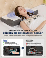 IDEA Almohada, Almohada Ortopédica Ergonómica para Dolor de Cuello, Almohada Viscoelástica para Dormir de Lado, Espalda y Abdominal, Almohada Antironquidos para Hombres Mujeres (62*34.5*12/8CM) Almohadas Ortopédicas Cervicales Naty Shop