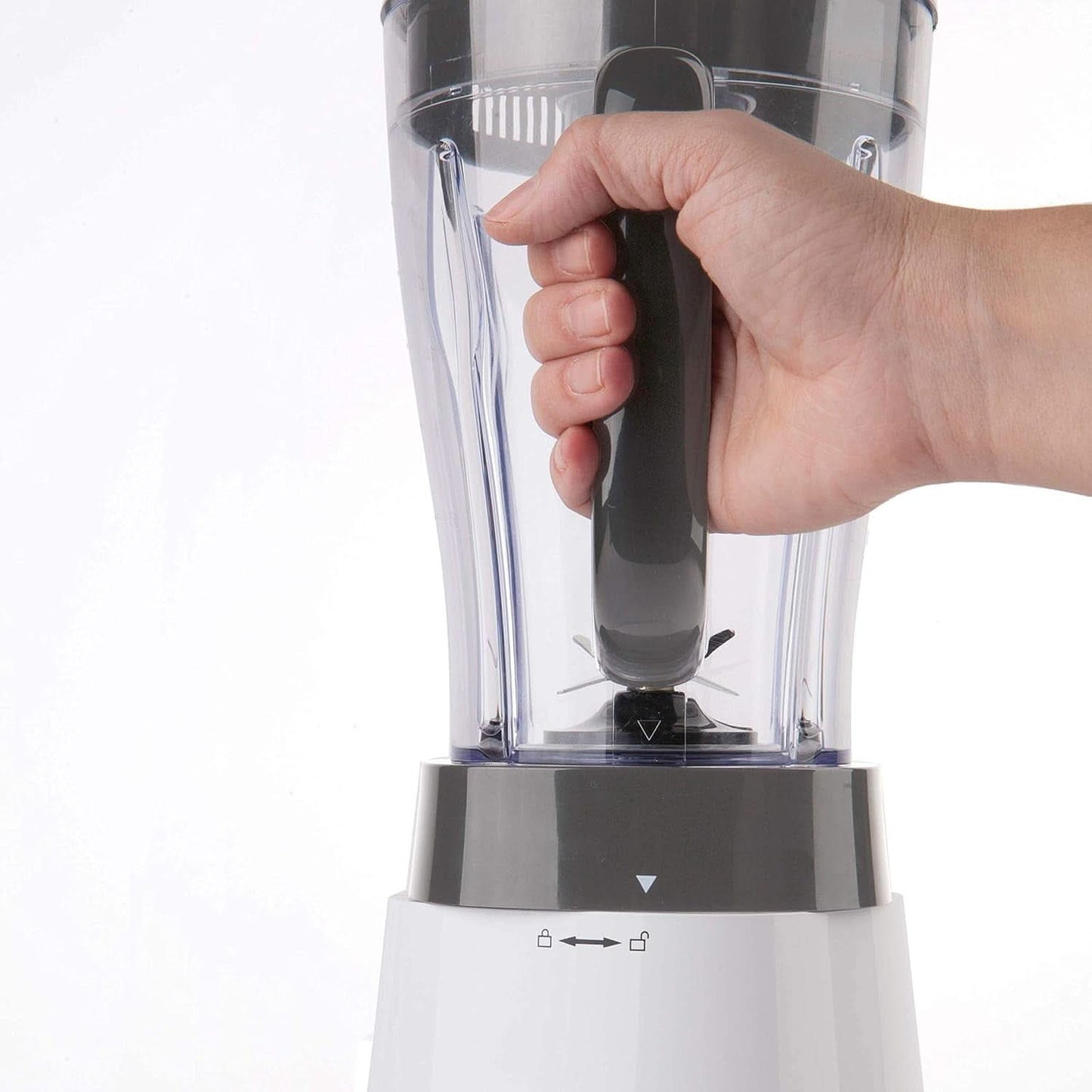 BLACK+DECKER Batidora de pie | 500W | 2 velocidades | Función de pulso | Glaskrug | 1,5 litros | Edelstahlmesser Mit 4 Klingen | Herausnehmbar Und Leicht Zu Reinigen | Cocina Weiß Und Grau Tienda Naty