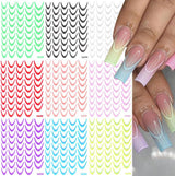 9 colores pegatinas de uñas francesas pegatinas de uñas francesas lámina autoadhesiva para uñas uñas francesas pegatinas de gradiente punta francesa pegatinas de uñas arte de uñas diseño de uñas pegatinas accesorios de uñas