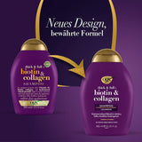 OGX Biotin & Collagen Shampoo (385 Ml), Champú fortalecedor para cabello fino y fino OGX Ducha y baño