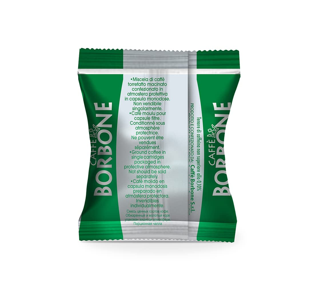 Caffè Borbone Kaffee Kapseln Respresso, Blaue Mischung, 100 unidades & Kaffee Kapseln Respresso, Entkofeinierte Dek Mischung - 100 unidades - Compatible con Häuslichen Kaffeemaschinen Nespresso®*