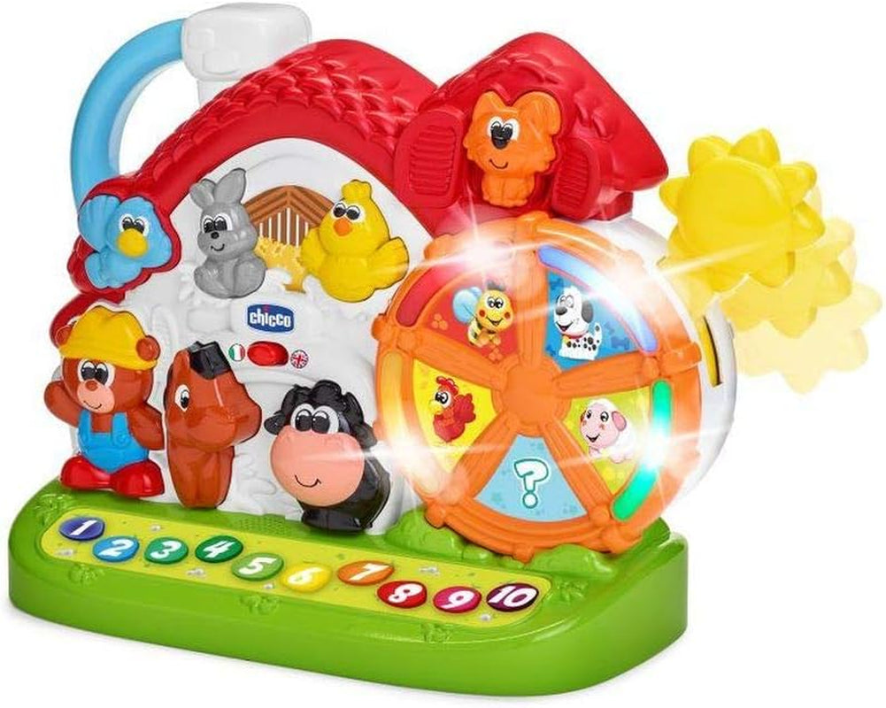 Chicco Talking Farm Juguete Bebé Bilingüe Italiano/Inglés con Animales, Luces y Sonidos, 3 Opciones de Juego, Juguete Electrónico de Aprendizaje - Juguete para 1-4 Años Juguetes Bebé Bebe Naty Shop New Talking Farm