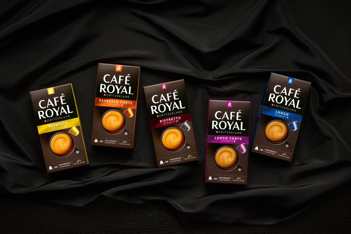 Café Royal Lungo Decaffeinato – Cápsulas de café compatibles con Nespresso®, 100 % Arábica, Intensität 5/12, Rainforest Alliance, descafeinado, 100 cápsulas