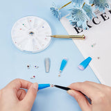 OLYCRAFT 24 piezas Nagelschmuck Ringe Dangle Nail Art Zubehör Mit Nagelpiercing Tool Nagelbohrer Manueller Bohrer Aus Legierung para puntas, acrílico, gel y decoración
