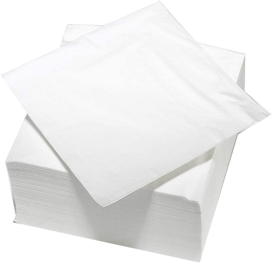 ARTS DE LA TABLE 100 servilletas de algodón, 2 capas, 33 x 33 cm, blanco (paquete de 4)