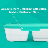 Contenedores de almacenamiento de alimentos con sistema Nest IT Cajas de preparación de comidas | Contenedores herméticos de almacenamiento de 1,9 litros con TRES compartimentos y tapas | Sin BPA | Verde | Cajas de almacenamiento de alimentos Naty Shop de 5 piezas