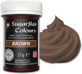 Pasta colorante para alimentos marrón Sugarflair, colorante alimentario en colores pastel altamente concentrado para crema de mantequilla, fondant, glaseado real, decoraciones de pasteles y más. ¡Colorante alimentario vibrante! - 25 gramos