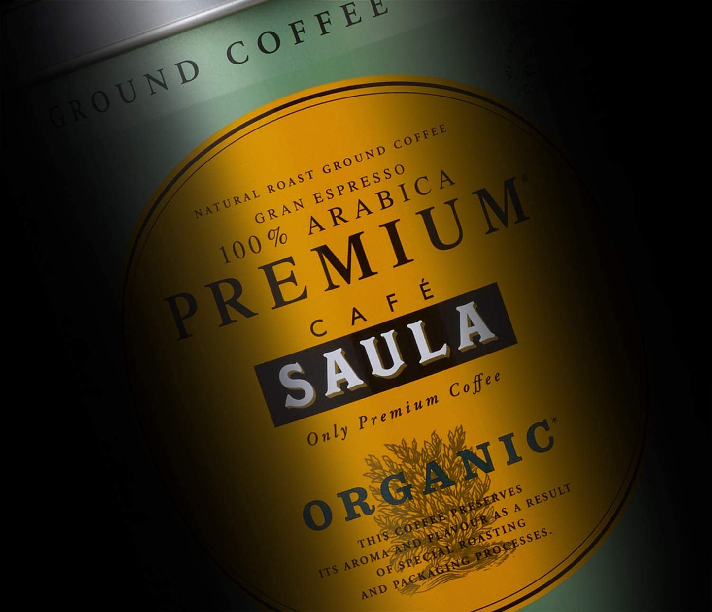 Café Saula premium en grano, paquete de 2 cajas x 500g. 100% Arábica orgánico