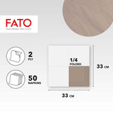 Fato, Servilletas de Papel Desechables, Ideales para Almuerzos Informales y Buffets, Paquete de 50 Servilletas, Tamaño 33X33, Plegadas en 4, 2 Capas, Tórtola, Papel de Celulosa 100% Pura, Certificado Fsc