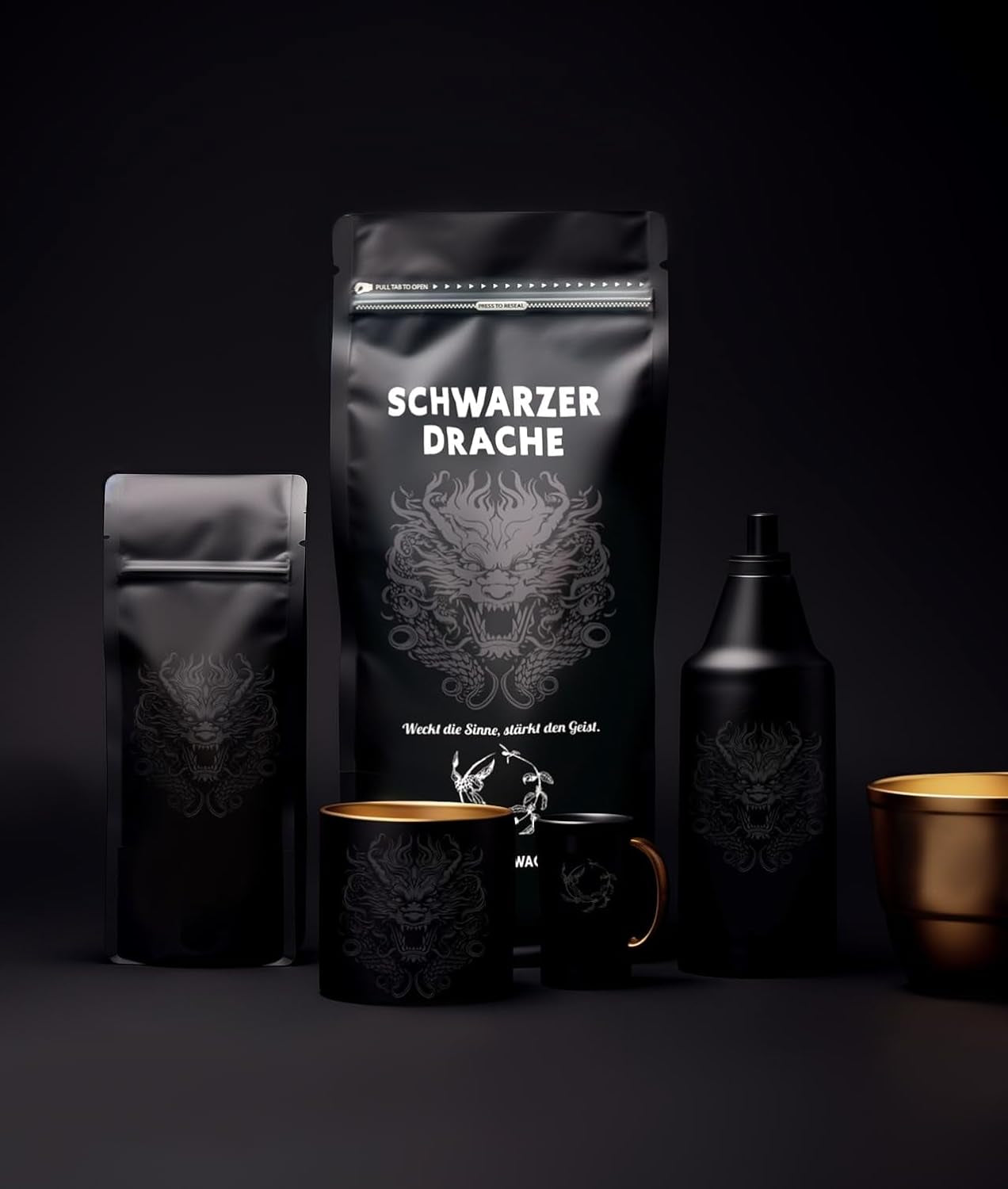 Black Dragon Espresso 100% Robusta - Café en grano tostado extra fuerte - Café muy fuerte y con mucho cuerpo y alto contenido en cafeína - Espresso muy fuerte