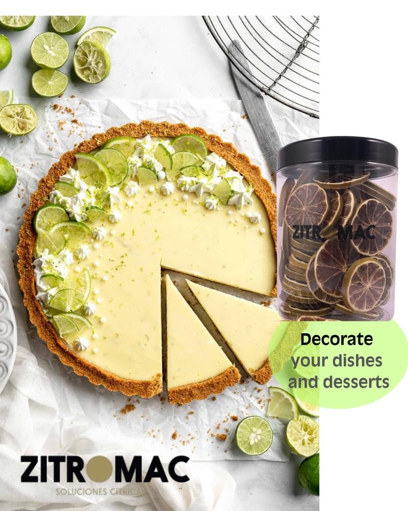 90g rodajas de limón seco|frutos secos para decoración de cócteles|limón seco como decoración para Navidad, repostería, bebidas, ginebra, vino caliente, té|Limones de calidad 100% naturales sin azúcar Naty Shop Productos Deshidratados