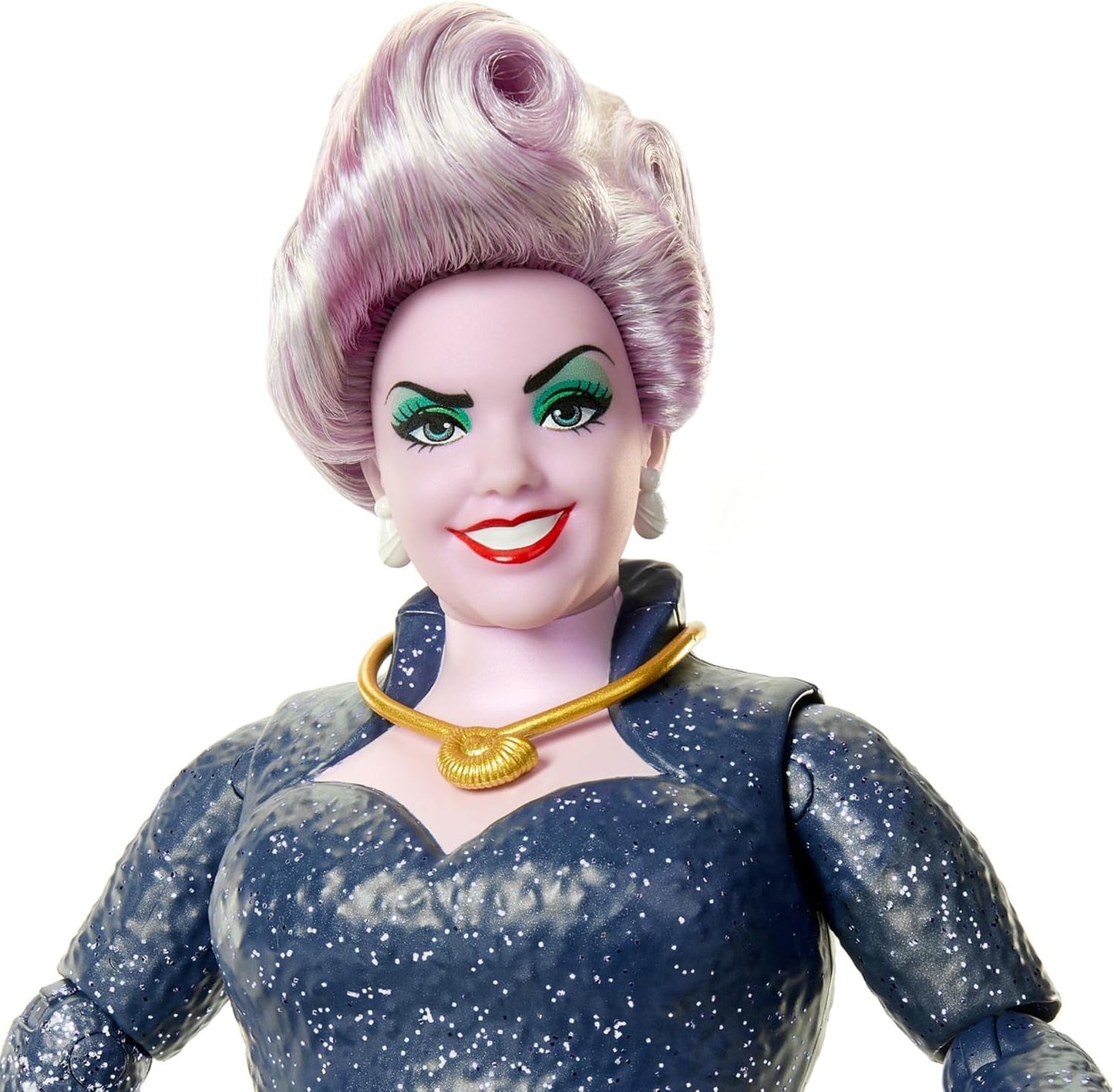 Mattel DISNEY Ariel La Sirenita - Úrsula con tentáculos, collar desmontable y moño de lavanda para una diversión sin fin, adecuada para niños de 3 años en adelante, HLX12