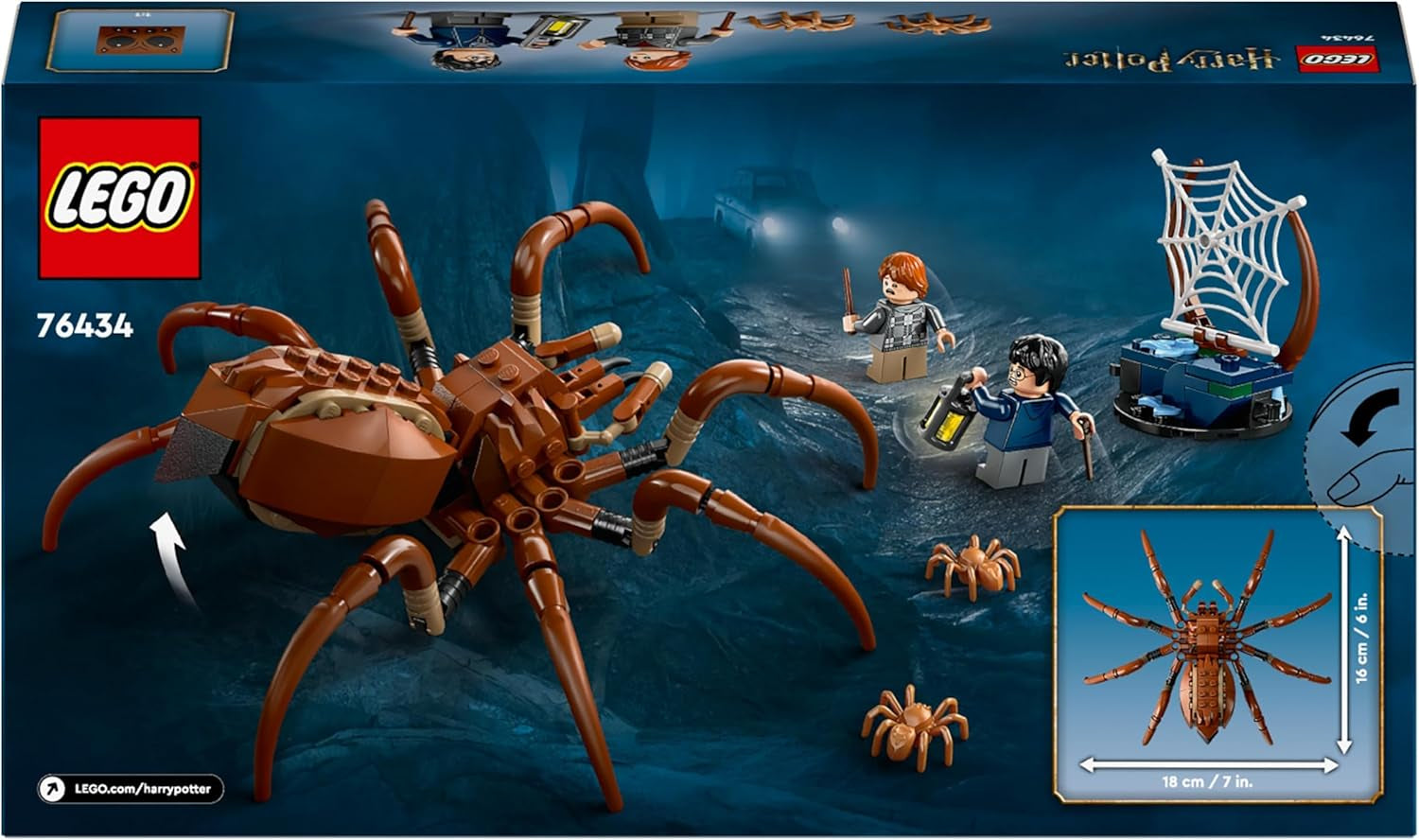 LEGO Harry Potter Aragog en el Bosque Prohibido, Juego de fantasía de araña, criatura mítica, 2 minifiguras, regalo mágico para niños, niñas y fanáticos a partir de 7 años 76434 Juegos de construcción Besuche den LEGO-Store