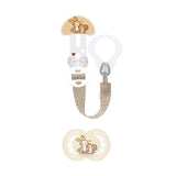 MAMÁ | Chupete y Cadena para Chupete, 6+ Meses, Selección Aleatoria de Colores, Anatómico, Simétrico, Fabricado en Silicona, Lavable, Longitud Ajustable, Compatible con Todo Tipo de Chupetes