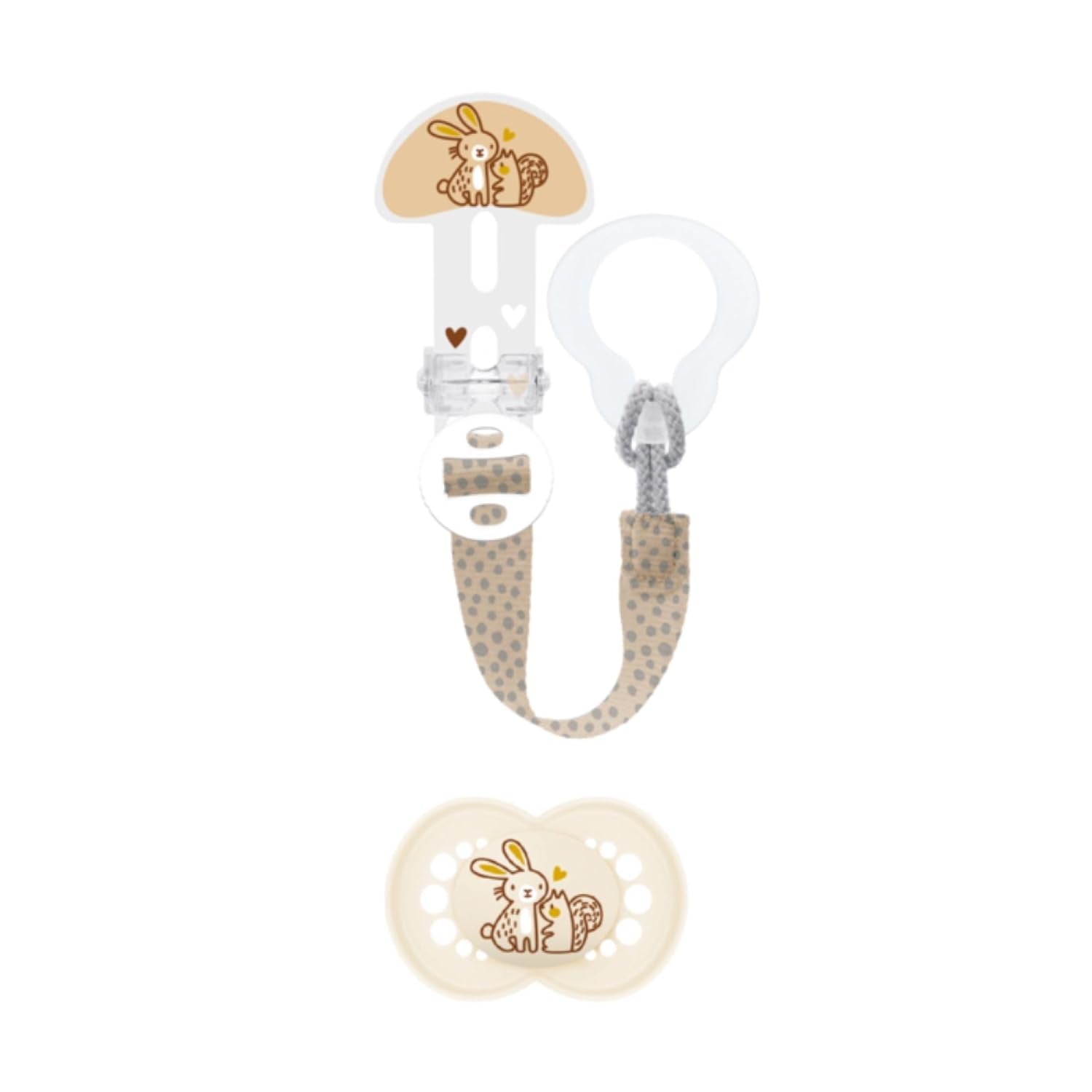 MAMÁ | Chupete y Cadena para Chupete, 6+ Meses, Selección Aleatoria de Colores, Anatómico, Simétrico, Fabricado en Silicona, Lavable, Longitud Ajustable, Compatible con Todo Tipo de Chupetes