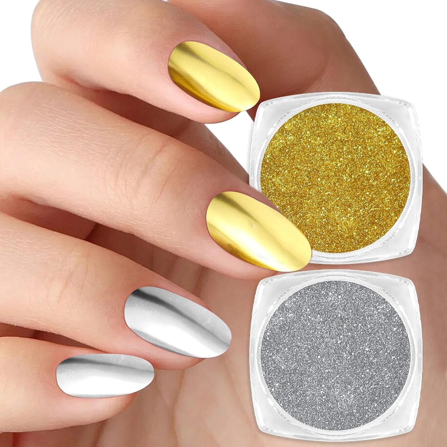 White Pearl Chrom Nagel Pulver, Irisierendes Aurora Pulver Metallic Spiegel Effekt Glitter Pulver Pearlescent Eis Transparent Meerjungfrau Pigment Perle Glitter Staub para decoración de uñas