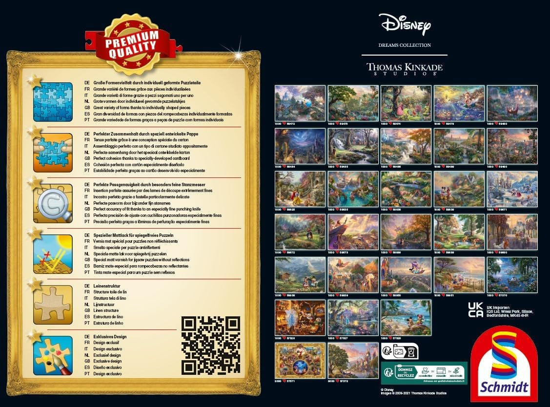 Schmidt Spiele 58039 Disney, Valiente, Mérida, Thomas Kinkade, rompecabezas de 1000 piezas, multicolor Puzzle Naty Shop