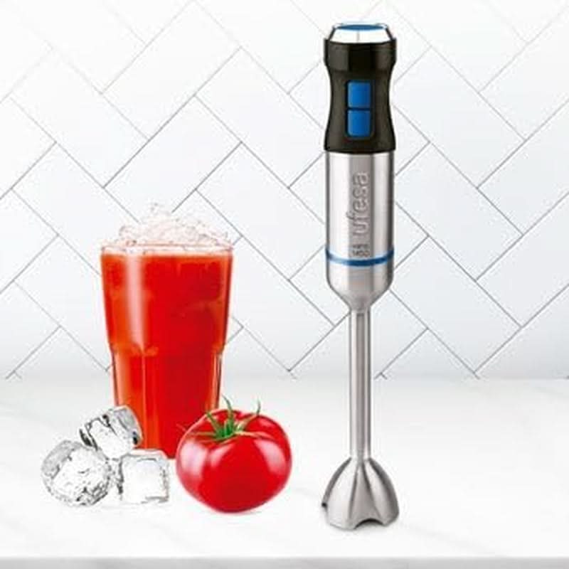 Ufesa BP4762 Vario 1450 Max Batidora con base, Leistung 1400 W, 20 Geschwindigkeiten + Turbo, Edelstahlgehäuse Und 4 Klingen, Ergonomisches Und Spritzwassergeschütztes Design, Inkl. Zubehör, Cocina Sin Bpa Naty Shop