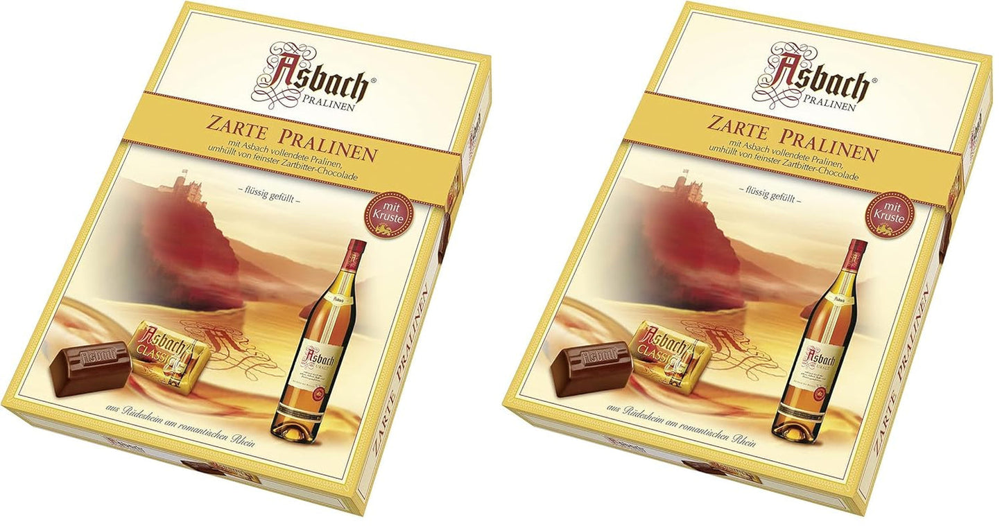 RCP Asbach bombones delicados en botellas con costra - 1 x 310 g - Chocolate negro con relleno de Asbach