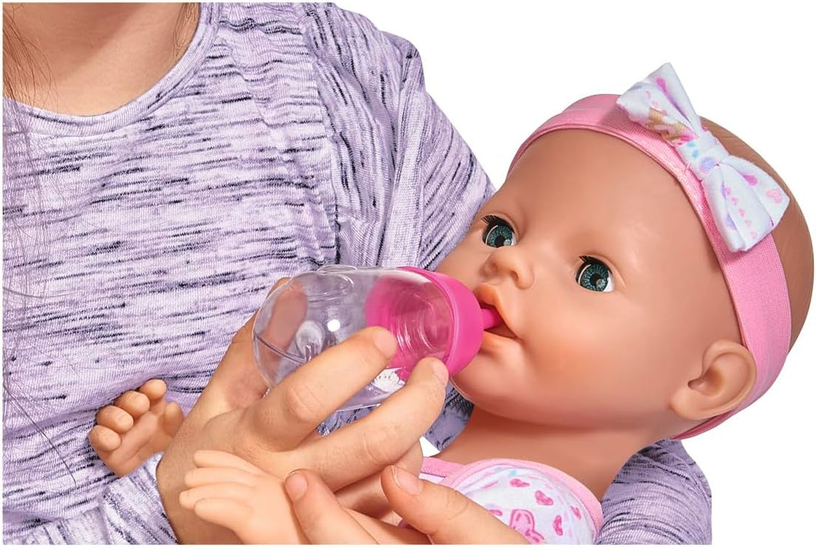 Simba 105039005 - Muñeco Bebé Recién Nacido, A Partir de 3 Años, Muñeco de Juego con Funciones, Puede Beber y Hacer Pis, 8 Piezas, con Muñeco y Accesorios