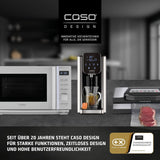 Caso Espresso Gourmet - Cafetera Espresso con Portafiltro de Acero Inoxidable, Potente Bomba Ulka de 19 Bares, con Espumador de Leche, para Café Molido o Cápsulas de Café ESE, para 2 Tazas, con Calentador de Tazas