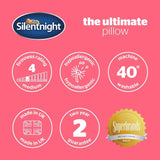Silentnight Ultimate Pillow - Almohada de cama suave y de apoyo con funda acolchada de lujo Pinsonic Soft Touch, lavable a máquina e hipoalergénica para quienes duermen boca arriba y de lado, 1 almohada estándar Naty Shop
