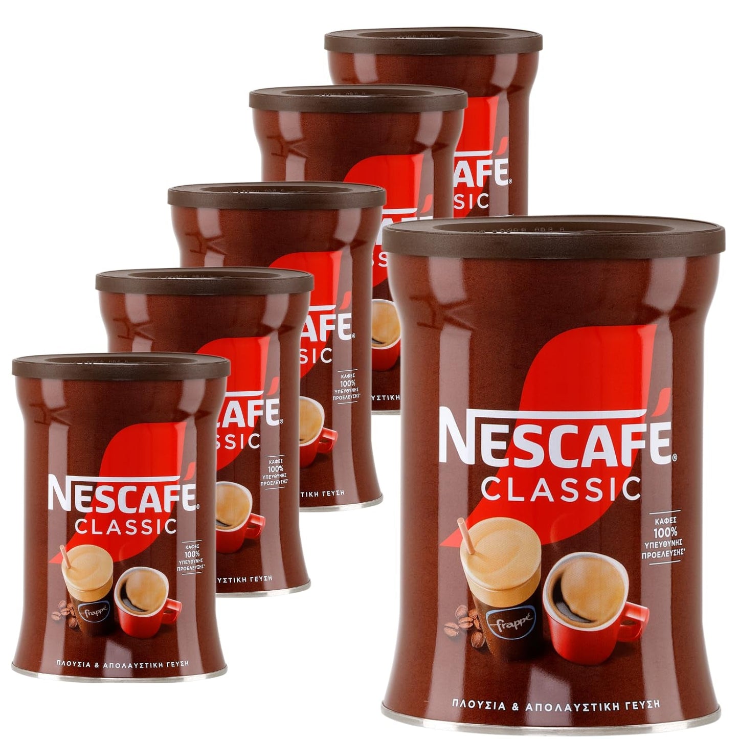 Nescafé Frappé Clásico 6 x 200g | Café griego | Polvo de frappé instantáneo | Nestlé | + 20 ml de aceite de oliva Jassas