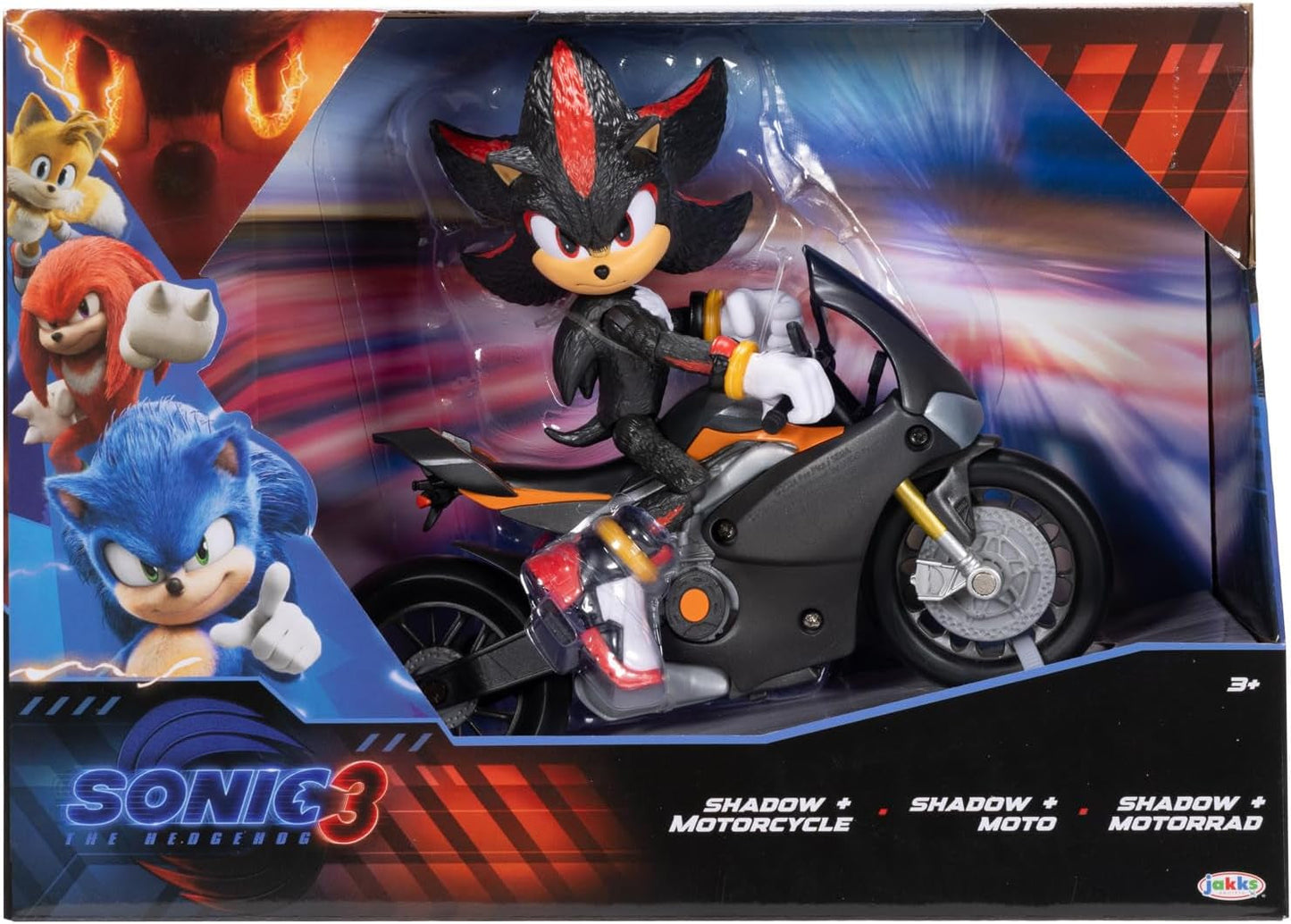 Figura Sonic 3 The Movie Shadow, 15 cm, móvil, incluye Shadow Mobile de Jakks Pacific, acústica, negro Figuras de acción Naty Shop