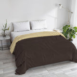 Edredón básico de invierno, liso y forrado, verde oscuro/crema, 200X245Cm Naty Shop edredones y edredones Marrón/crema 250X245Cm