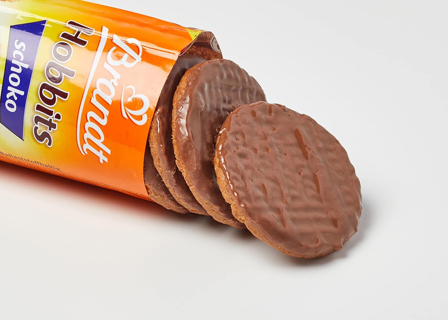 Brandt Hobbits Chocolate Pack 265g - Galletas integrales crujientes de avena y chocolate - Masa crujiente para toda la familia - en un práctico panecillo