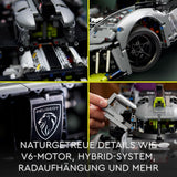 LEGO 42156 Technic Peugeot 9X8 24H Le Mans Hypercar híbrido Coche de carreras legendario Kit de modelo para adultos Coche de deportes de motor a escala 1:10 Coleccionable para jugadores avanzados Kits de construcción Besuche de LEGO-Store