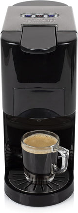 Princess Cafetera Espresso Multicápsulas 5 en 1 - Compatible con Nespresso, Dolce Gusto, Lavazza a Modo Mio y ESE Pads, 0,8L de Capacidad, 1450W, Plata, Negro