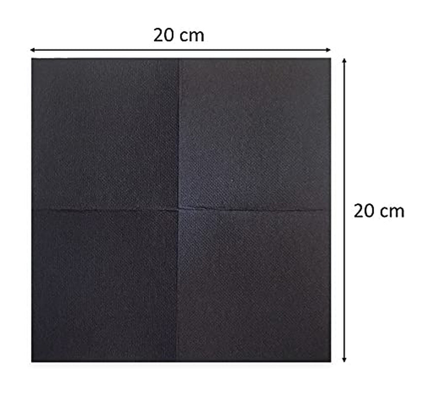 Saten Ser22104961 Cocktail, servilletas 20 X 20, 2 capas, pliegue 1/4, 100 servilletas, Punta-Punta, negro